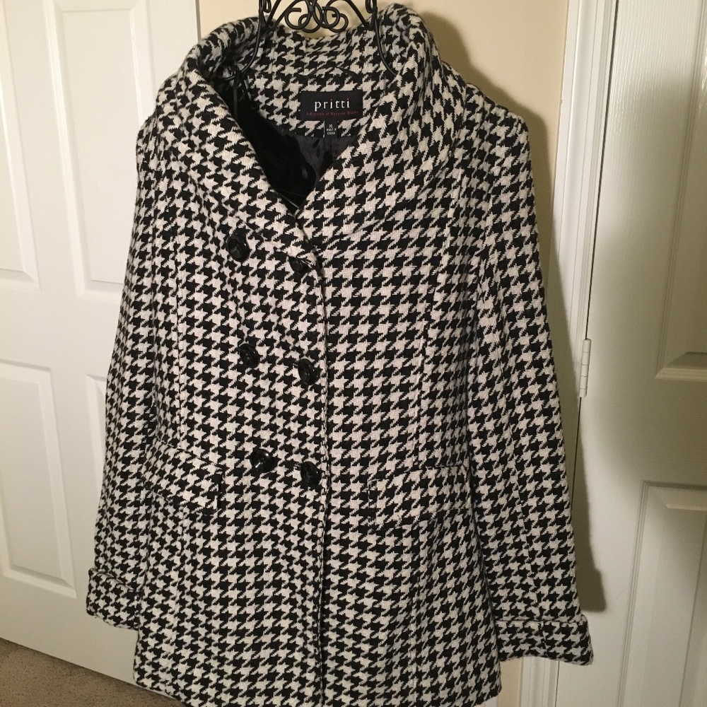 Kristen Blake Pritty Wool Herringbone Coat XL